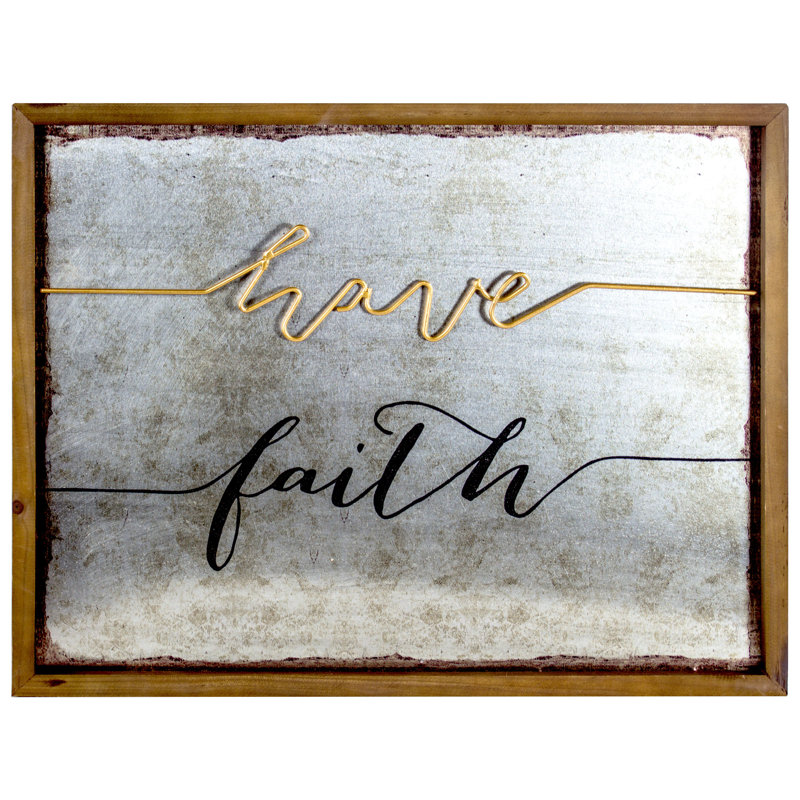 August Grove® 'Have Faith' Picture Frame Print on Metal & Reviews